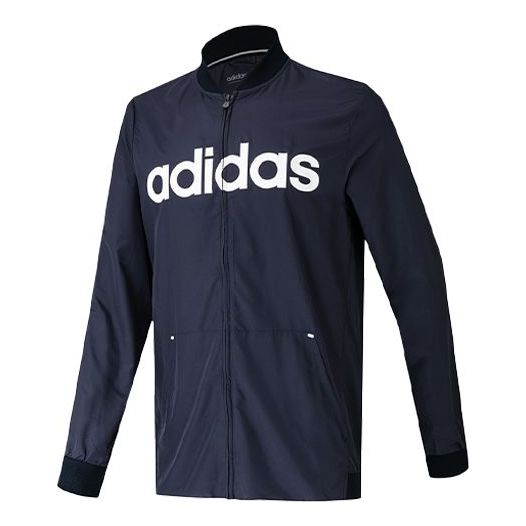 Men's adidas Logo Alphabet Printing Jacket Blue DW8065
