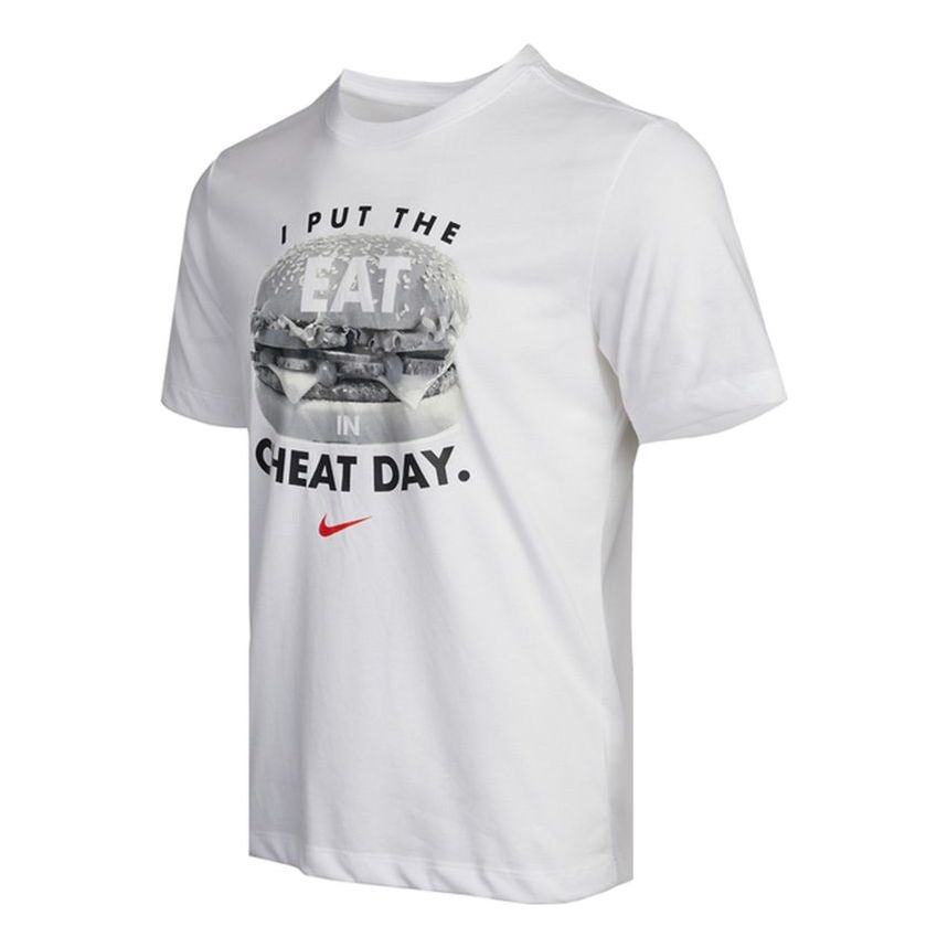 Nike Tee Humor Athleisure Casual Sports Alphabet Printing Short Sleeve White DD6921-100
