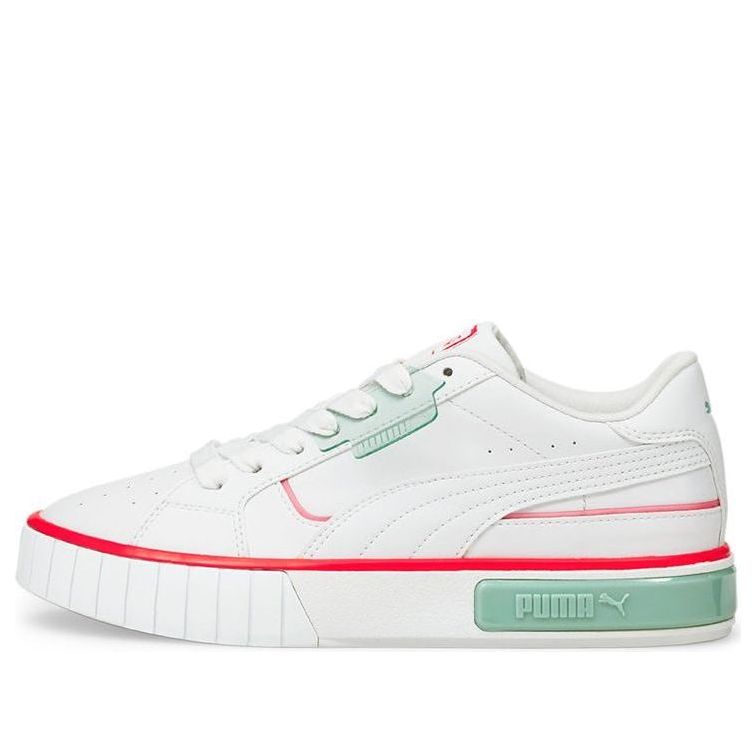 (WMNS) PUMA Cali Star Lights Platform Shoes White/Green/Orange 381609-01