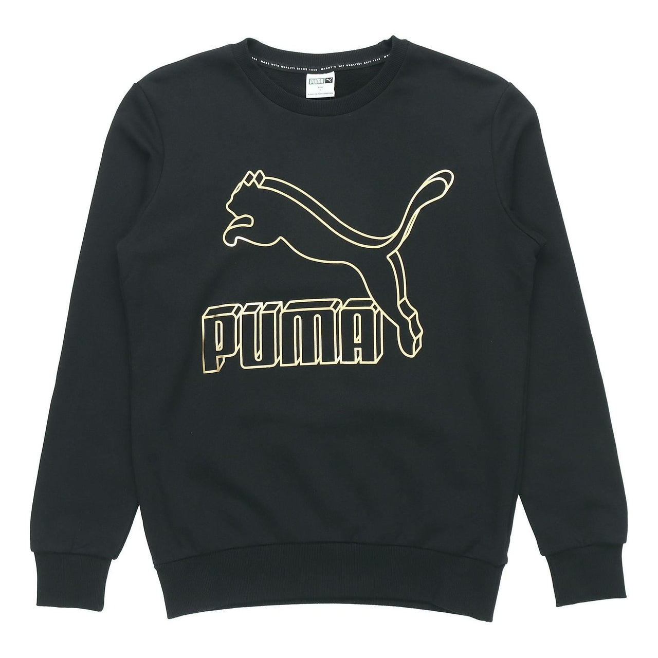 PUMA Classics logo Sweater 'Black Yellow' 595892-56
