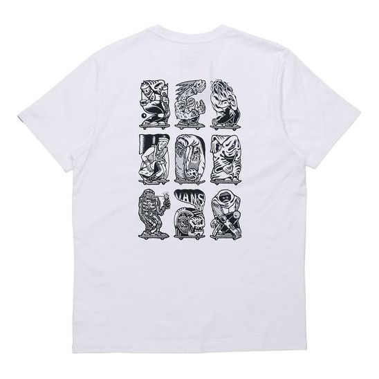 Men's Vans Asian Artist Crossover Series Pattern Printing Short Sleeve White VN0A4P5FWHT