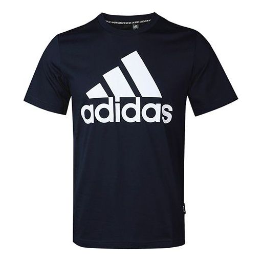 adidas MH BOS Tee Round-neck Short-sleeve Tee Men Dark Blue FT0095