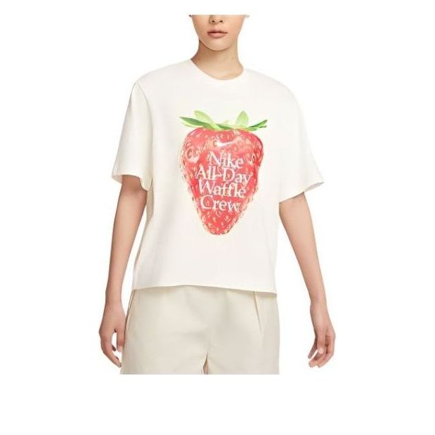 (WMNS) Nike Sportswear All Day Waffle Crew T-shirt 'Beige' HQ1197-133