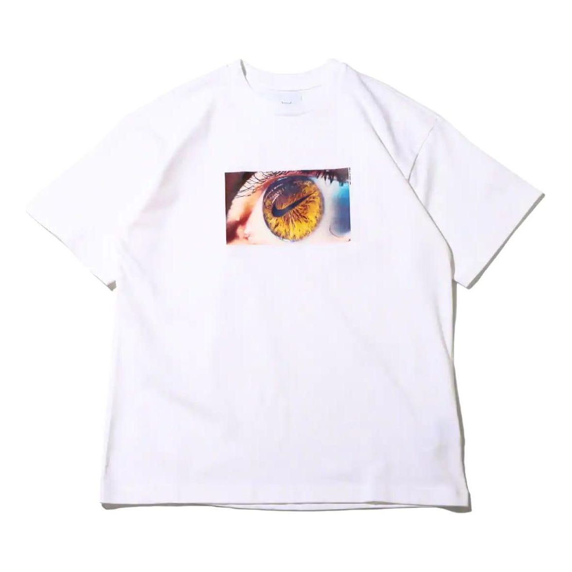 Men's Nike Eye Pattern Logo Printing Round Neck Casual Short Sleeve White T-Shirt DX5832-100