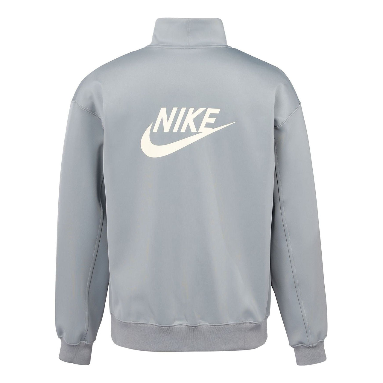 Men's Nike Back Alphabet Logo Printing Half Zipper Stand Collar Long Sleeves Jacket Milky Gray DQ4238-073
