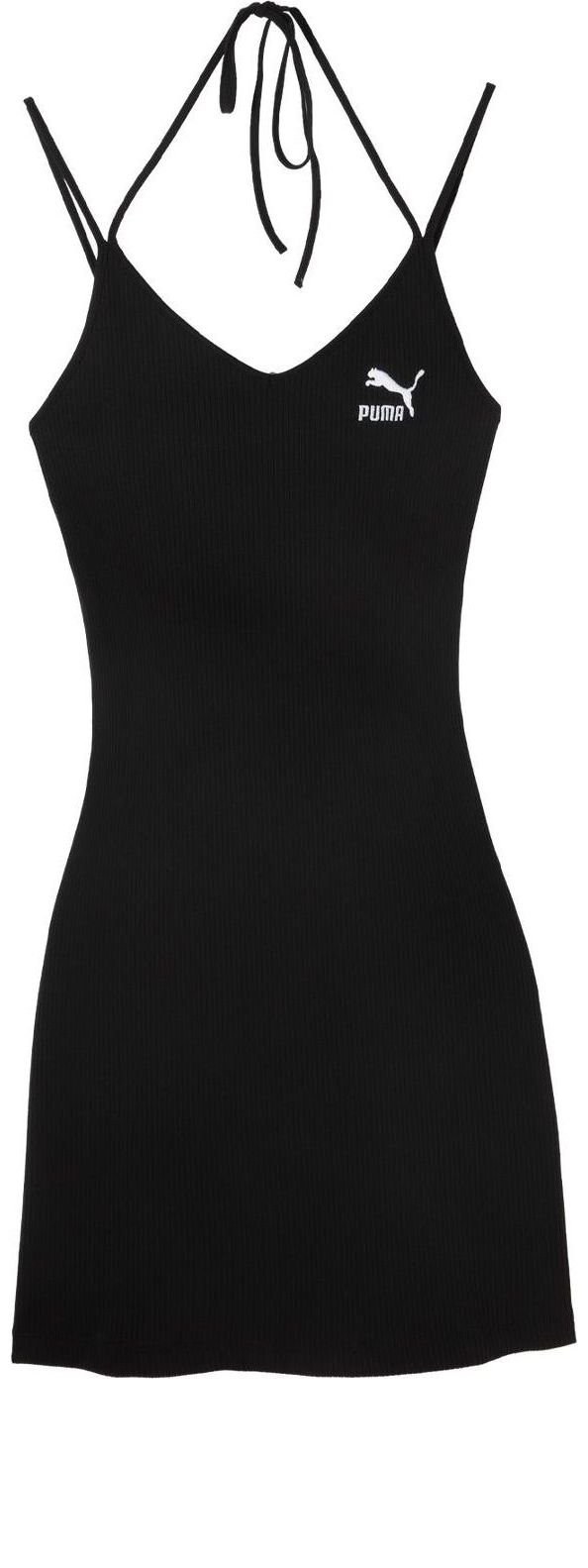 (WMNS) PUMA Logo Ribbed Dress 'Black' 630530-01