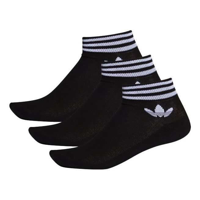 adidas originals Unisex Logo Printing Sports Sock 3 Packs Black EE1151