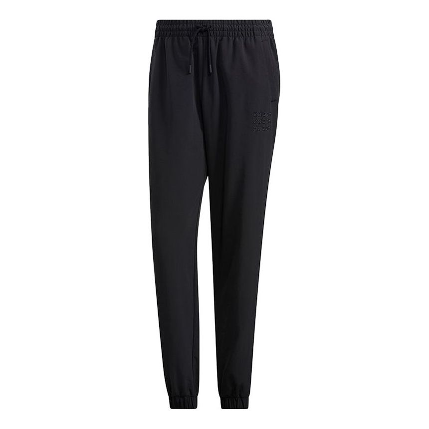 Men's adidas neo Ce C+ Wvn Tp Solid Color Knit Bundle Feet Athletics Sports Pants/Trousers/Joggers Black H14218