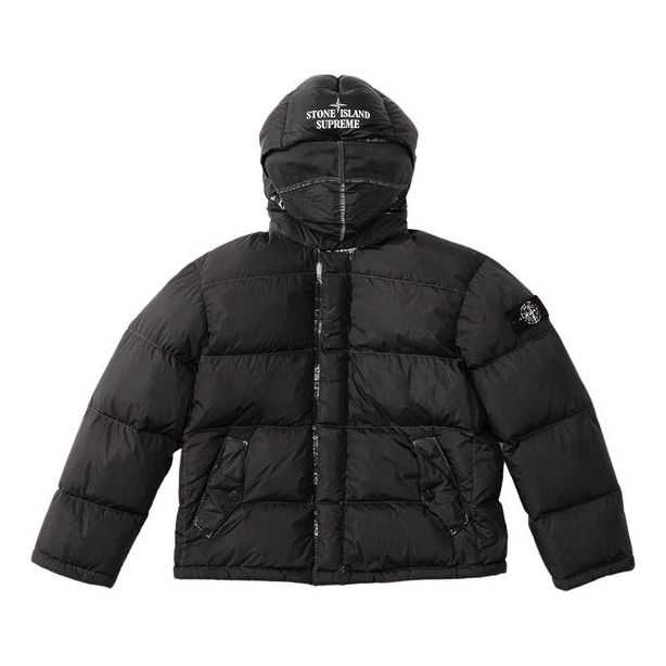 Supreme x Stone Island Painted Camo Crinkle Down Jacket 'Black' SUP-FW20-295