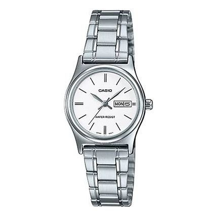 CASIO Steel Bracelet Water Resistant Quartz Waterproof White Analog LTP-V006D-7B2