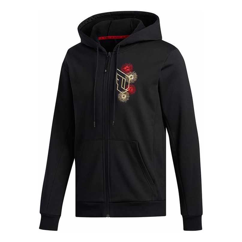 adidas CNY DAME FZ HD Basketball Sports Hooded Jacket Men Black FH7701