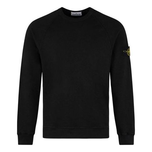 STONE ISLAND Logo Patch Crewneck Sweatshirt 'Black' 741566060-V0029