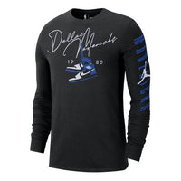 Men's Nike Casual Round Neck Pullover Printing Long Sleeves Black T-Shirt DJ6537-010