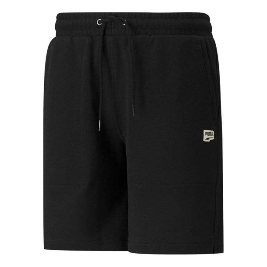 PUMA Downtown Shorts Tr Embroidered Logo Drawstring Sports Black 533043-01