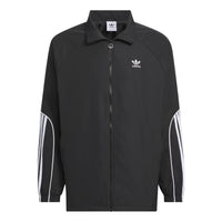 adidas Originals 3-Stripes Coach Jacket Asia Sizing 'Black' JE3491