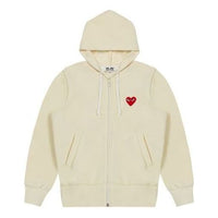 COMME des GARCONS PLAY Zip Hoodie Red Heart Emblem 'Ivory' AZ-T172-051-3