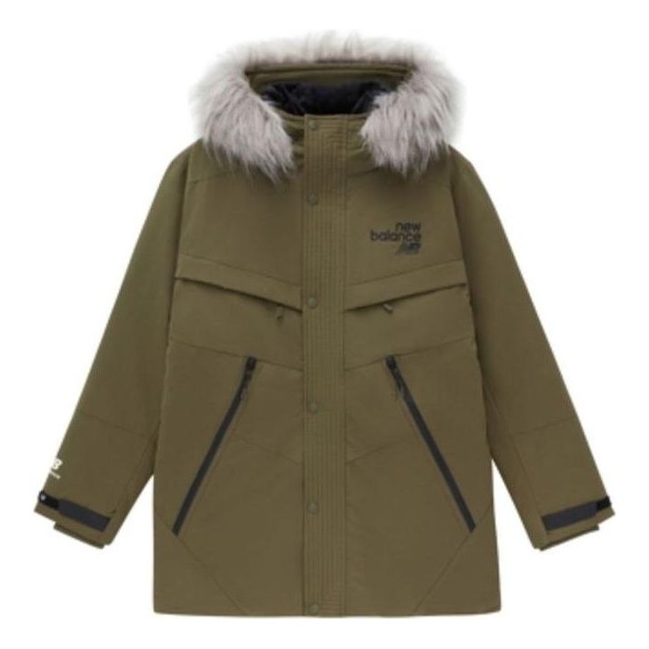 New Balance Warm Parka Jacket 'Olive Green White' AMJ24373-DMO