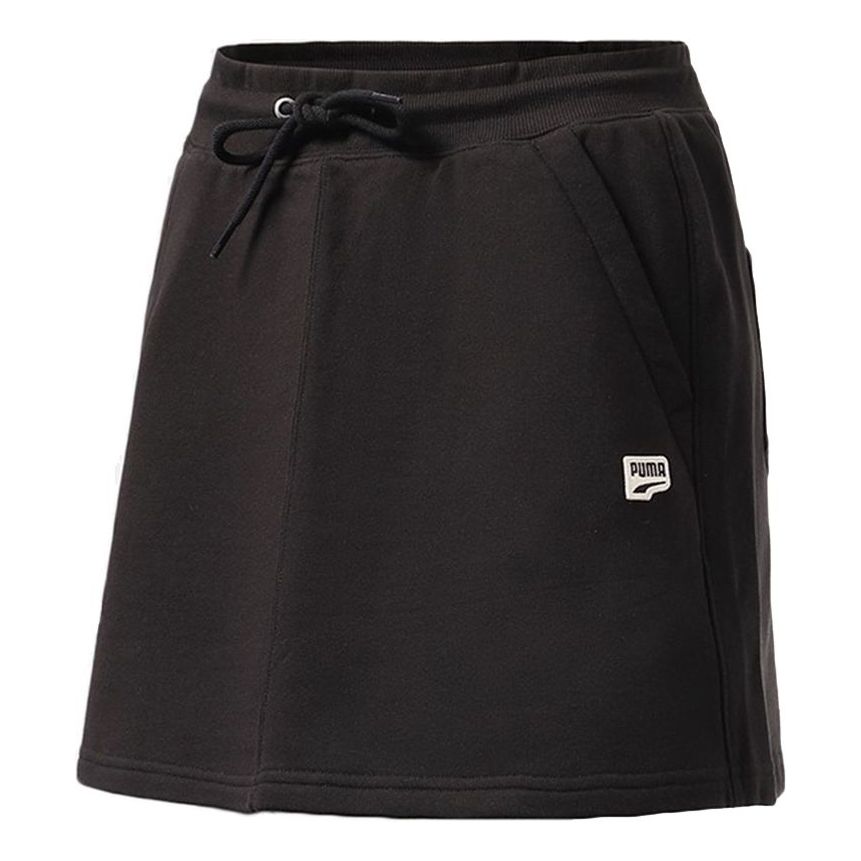 (WMNS) PUMA Classics T7 Skirt Athleisure Casual Sports Drawstring Black 533053-01