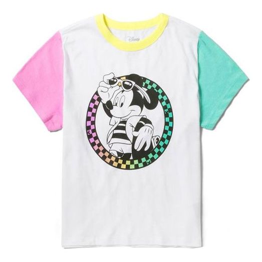 (WMNS) Vans x Disney Crossover Printing Mickey Round Neck Short Sleeve White VN0A3UHOWHT