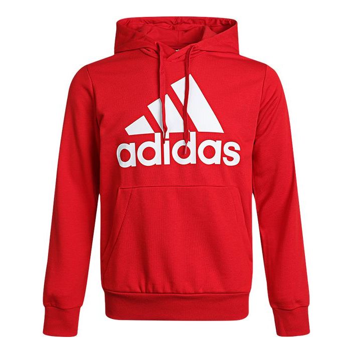 adidas M Bl Ft Hd logo Printing Drawstring Sports Pullover Red GV0249