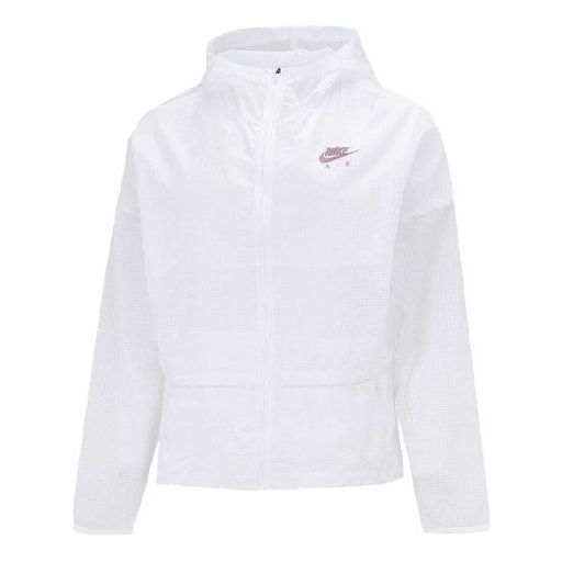 (WMNS) Nike Solid Color Logo Zipper Long Sleeves Hooded Jacket White DM7794-100