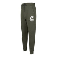Men's Nike SS22 Logo Alphabet Printing Knit Bundle Feet Sports Pants/Trousers/Joggers Autumn Green DM6553-355