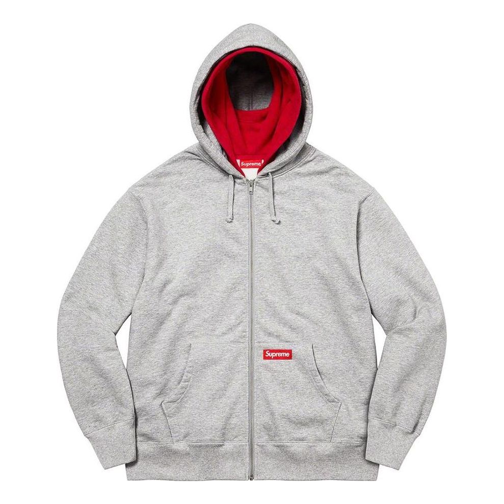 Supreme Double Hood Facemask Zip Up Hooded Sweatshirt 'Grey Red' SUP-FW22-830