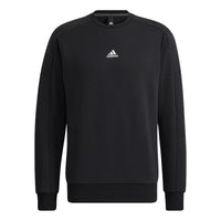 Men's adidas Crew Sweat Logo Printing Round Neck Pullover Black HD0349