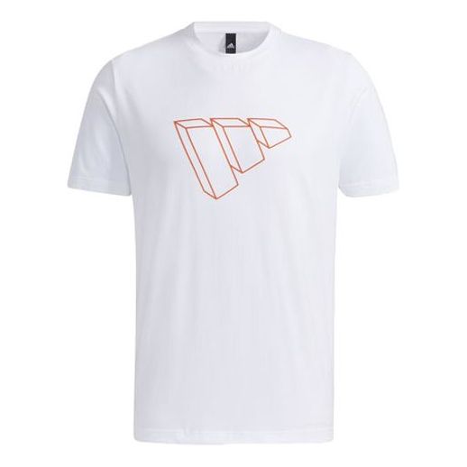 adidas Fi Tee Sub Bos 3D Logo Printing Round Neck Short Sleeve White GP0981