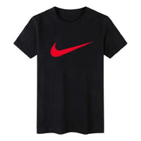 Men's Nike Solid Color Large Logo Printing Round Neck Short Sleeve Black T-Shirt BV0628-010