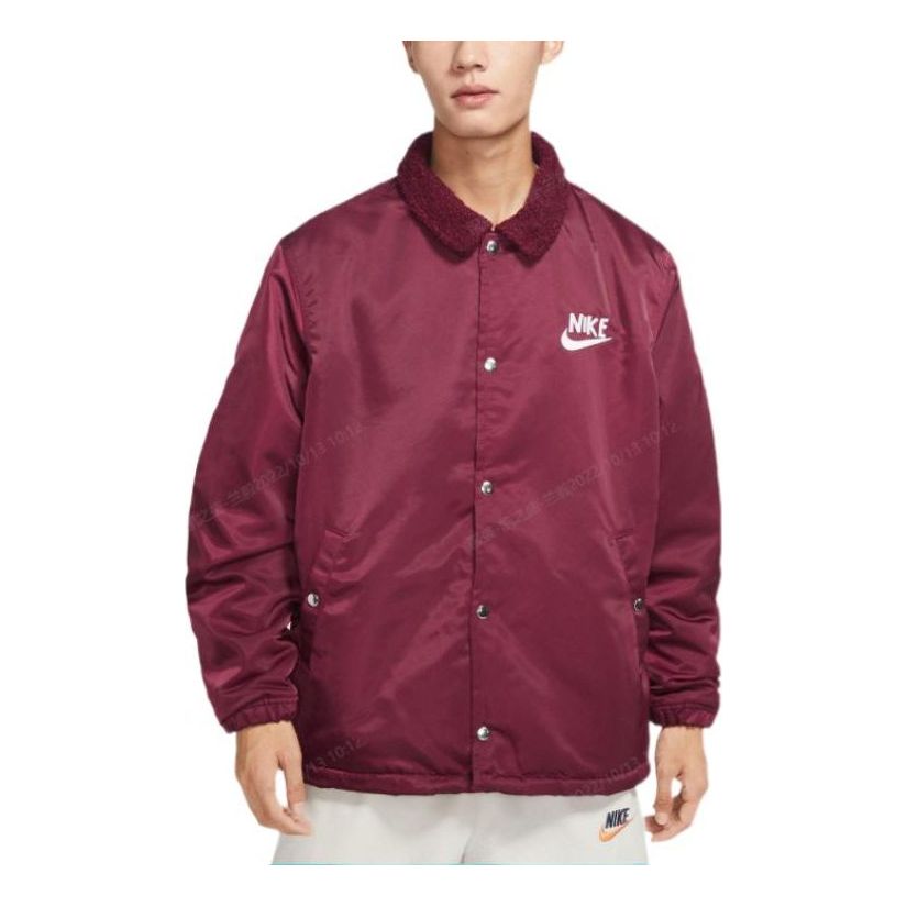 Nike Lined winterized coach jacket 'Maroon' DQ4192-638