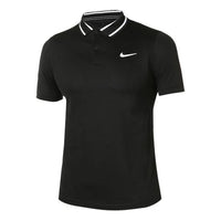 Nike Casual Sports Logo Pattern Printing Short Sleeve Polo Shirt Black CW6848-010