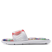 (WMNS) Under Armour Ignite 6 Graphic Footbed Slide 'White Blitz Red' 3023767-108