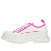 (WMNS) Alexander McQueen Tread Slick Lace Up 'White Neon Pink' 697074W4MV59895