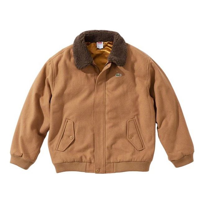 Supreme LACOSTE Wool Bomber Jacket 'Brown' SUP-FW19-533