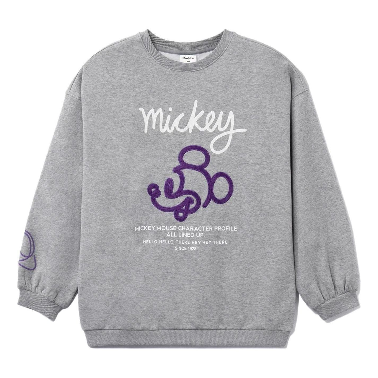 (WMNS) Li-Ning x Disney Mickey Mouse Graphic Sweatshirt 'Grey' AWDRD64-2