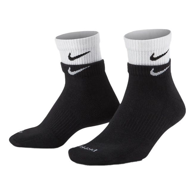 Nike Unisex Everyday Plus Cushioned Ankle Sports Socks 2-Pairs Black DH4058-011