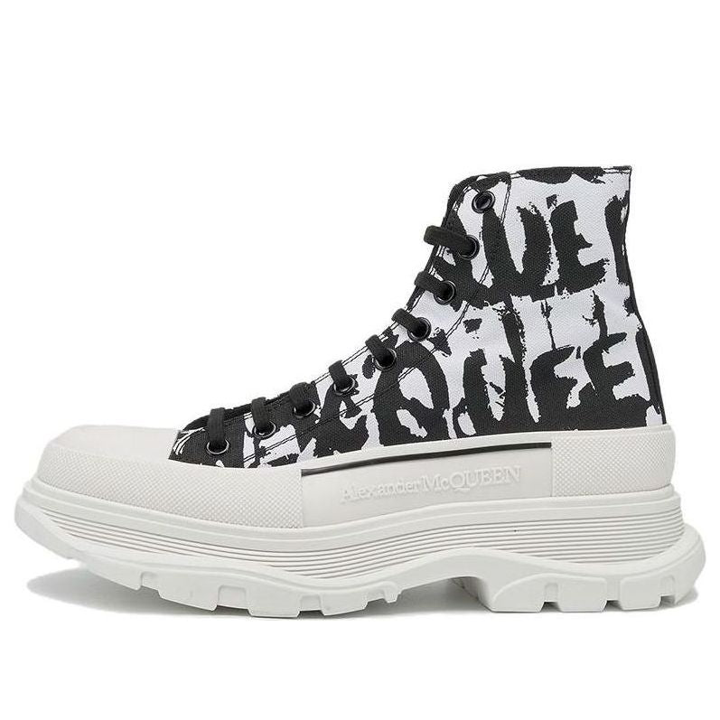 Alexander McQueen Tread Slick Graffiti Boots 'White Black Cream' 705667W4TG49356