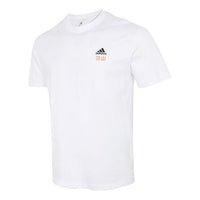 adidas Iseem Gfx Tee Outdoor Sports Printing Round Neck Short Sleeve Couple Style White GN7335