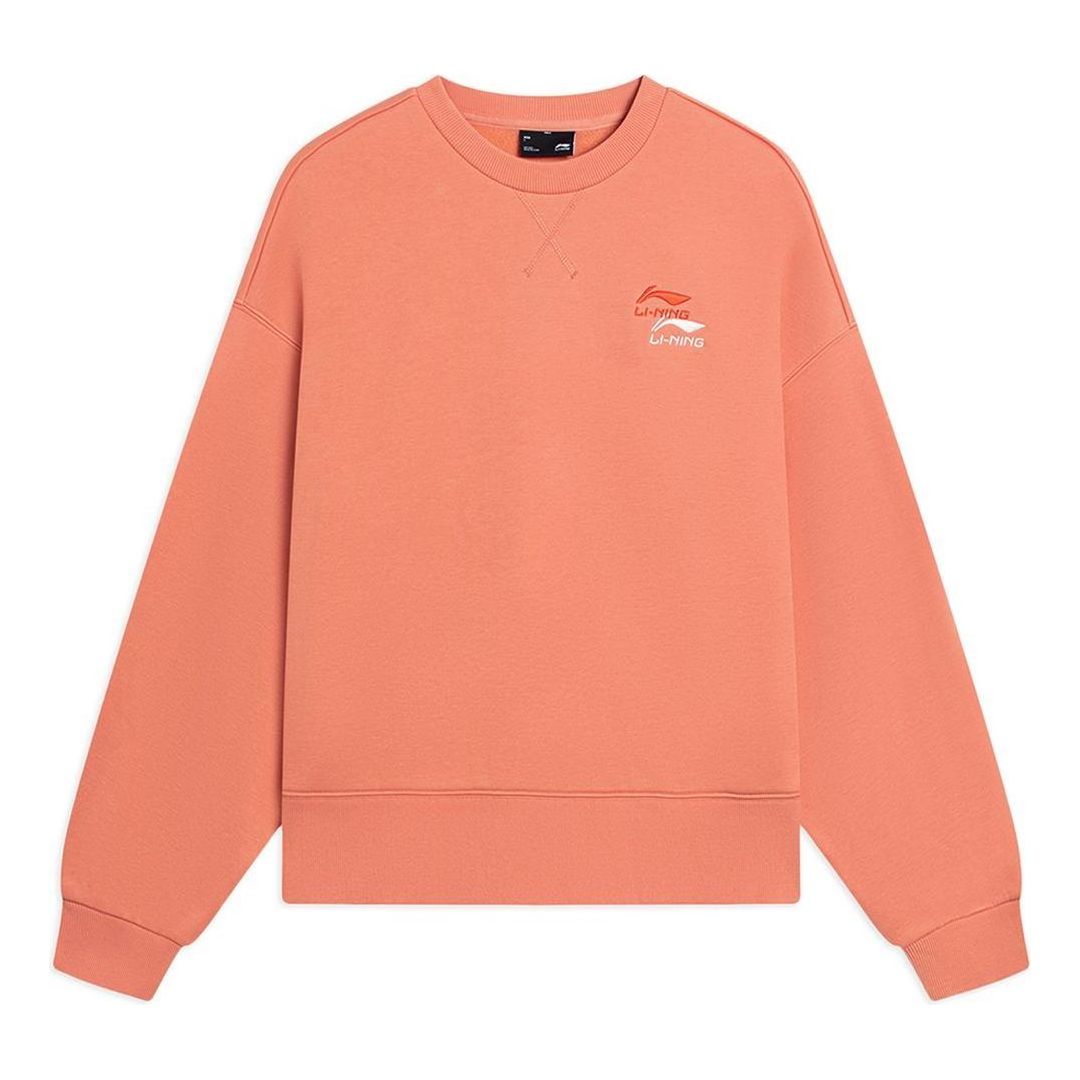 (WMNS) Li-Ning Embroidered Logo Sweatshirt 'Orange' AWDSF70-3