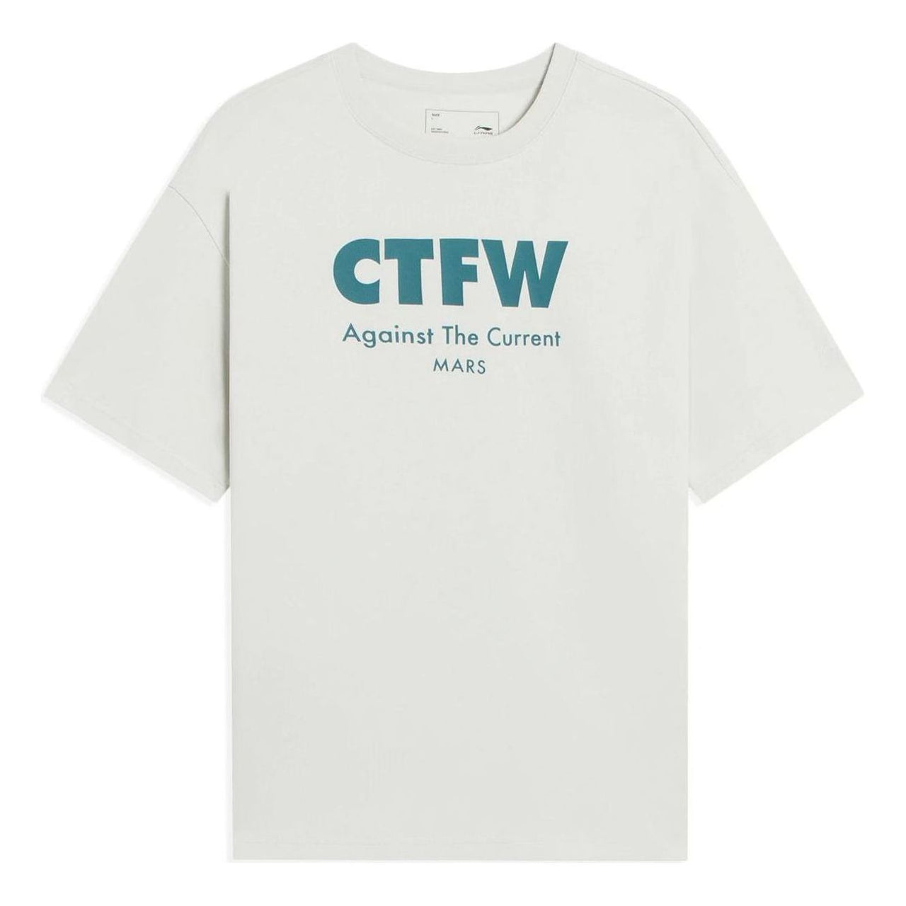 Li-Ning Counterflow Graphic T-shirt 'White Teal' AHSSB85-1