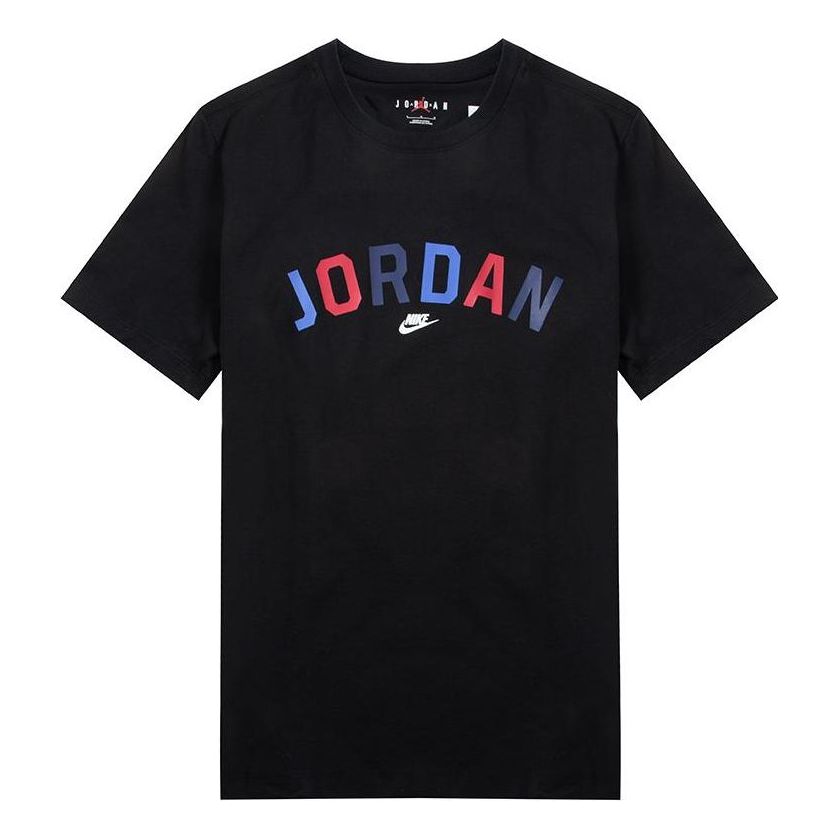 Men's Nike Multi-Color Alphabet Loose Breathable Running Training Short Sleeve Black T-Shirt DH8979-010