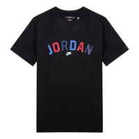 Men's Nike Multi-Color Alphabet Loose Breathable Running Training Short Sleeve Black T-Shirt DH8979-010