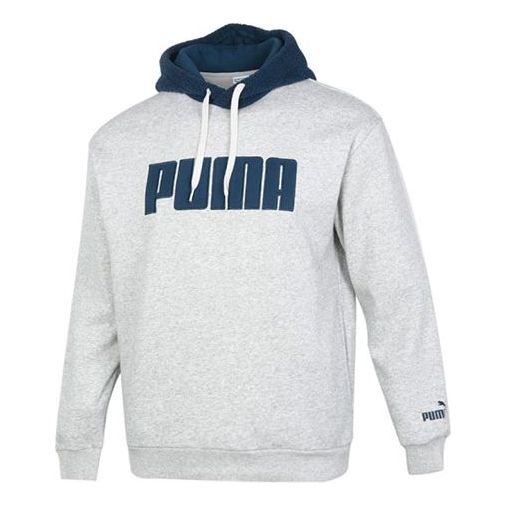 PUMA Long Sleeved Pullover Hoodie 'Grey Navy' 534939-04