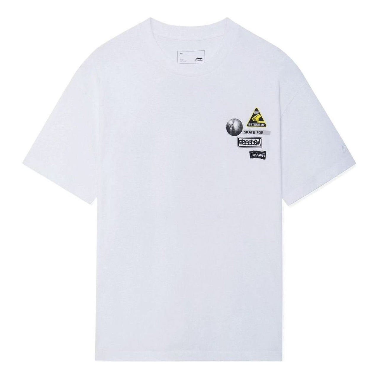 Li-Ning Skate For Freedom Graphic Loose Fit T-shirt 'White' AHSS301-3