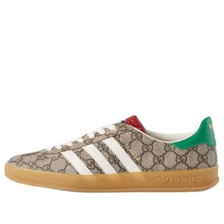 Adidas Originals x Gucci Gazelle GG Supreme Shoes 'Beige Ebony Green' 715222-FAAR3-9751