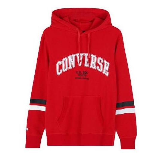 Converse Collegiate Text Pullover Hoodie 'Red' 10017352-A04