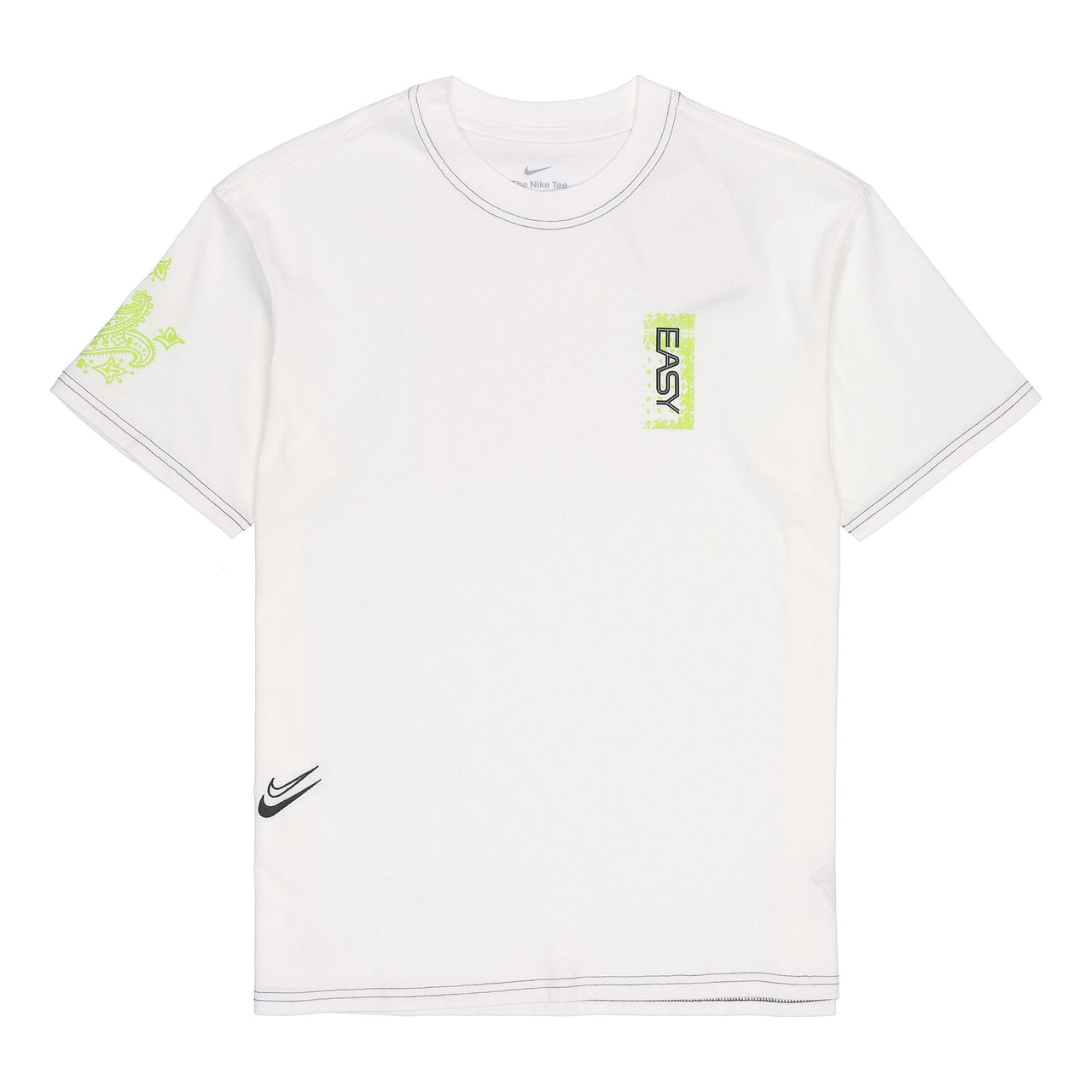 Nike Solid Color Alphabet Pattern Printing Round Neck Cotton Short Sleeve White DQ1878-100