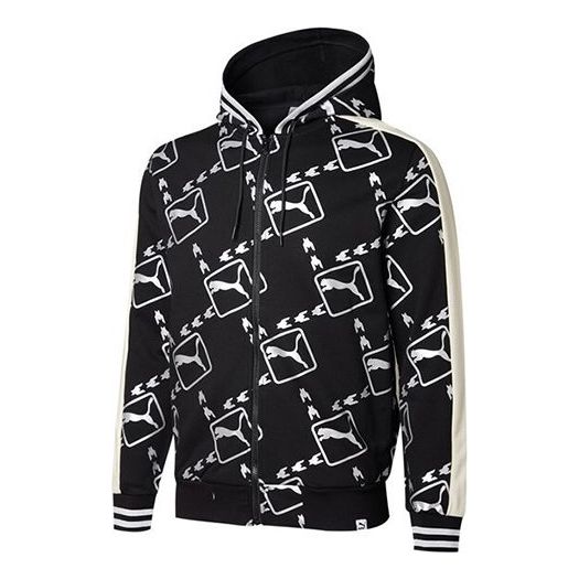 PUMA Metallic Logo Hoodie 'Black White' 532177-01