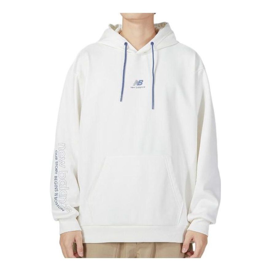 New Balance Logo Print Hoodie 'White' 5CC44623-IV